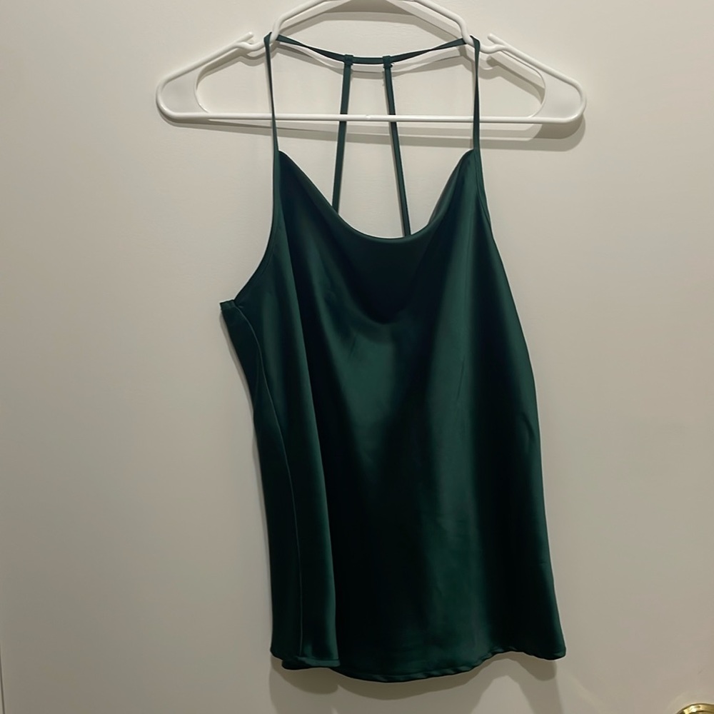Dark green blue spaghetti strap razorback, top size small